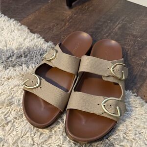 Rothy’s Sandals with Gold Buckles